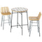 Gardeon 3 PCS Outdoor Bar Set Wicker Dining Bistro Patio Table Chairs Set Steel