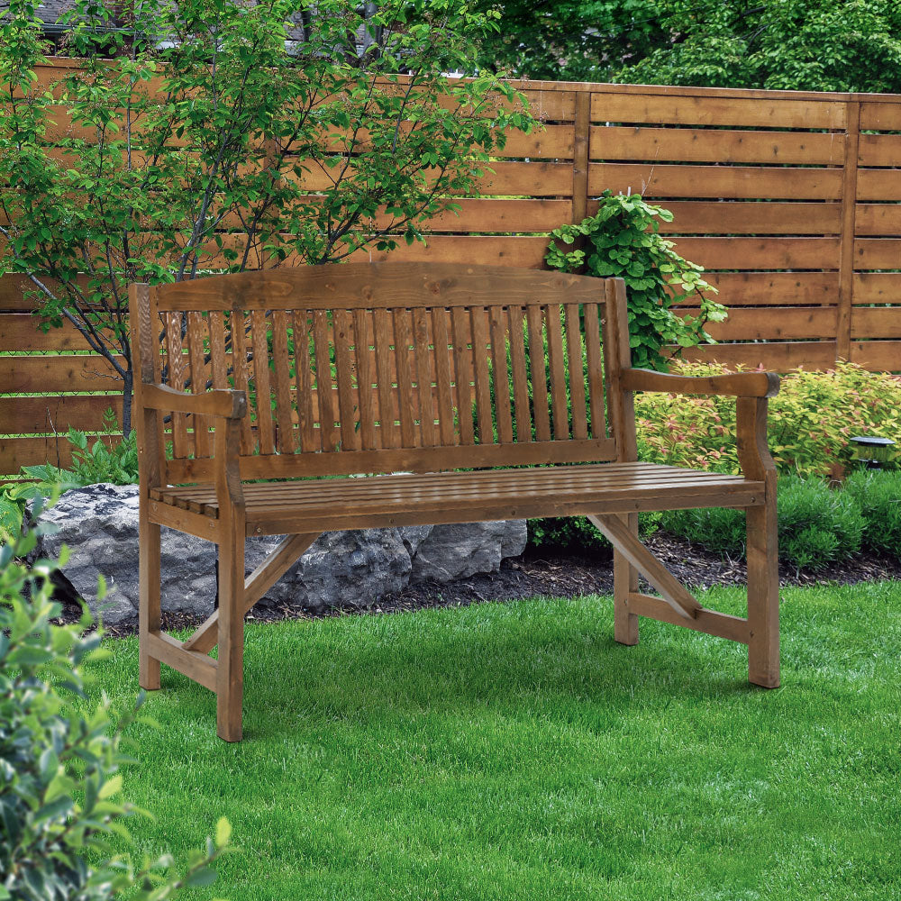 Rot-Resistant Wooden 3-Seat Garden Bench, 360kg, Gardeon