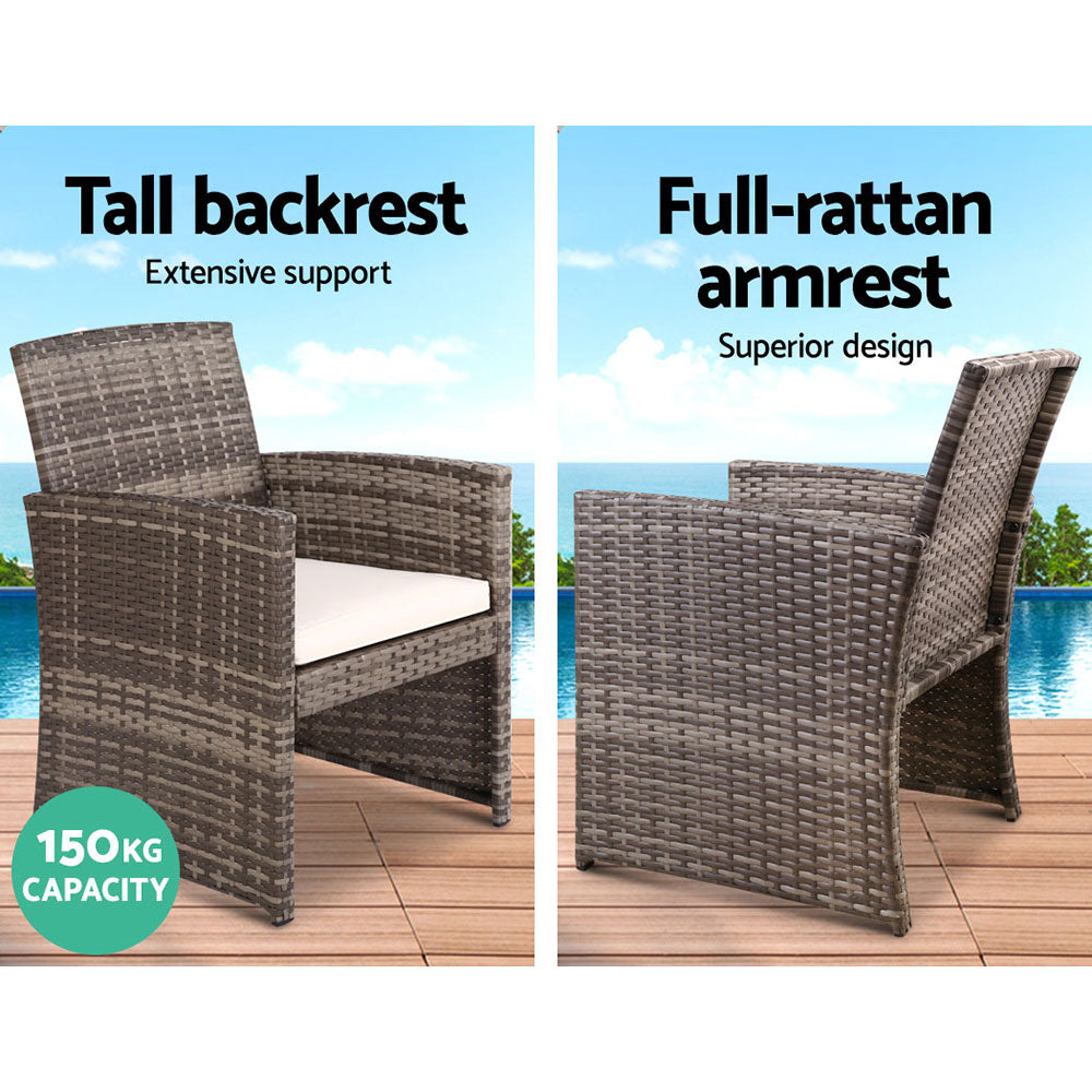 UV-Resistant 4 PCS Outdoor Wicker Sofa Set with Table Gardeon