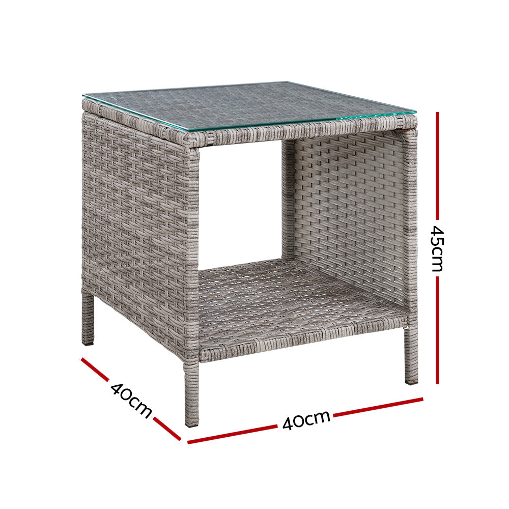 Weather-Resistant Wicker Coffee Side Table, Gardeon