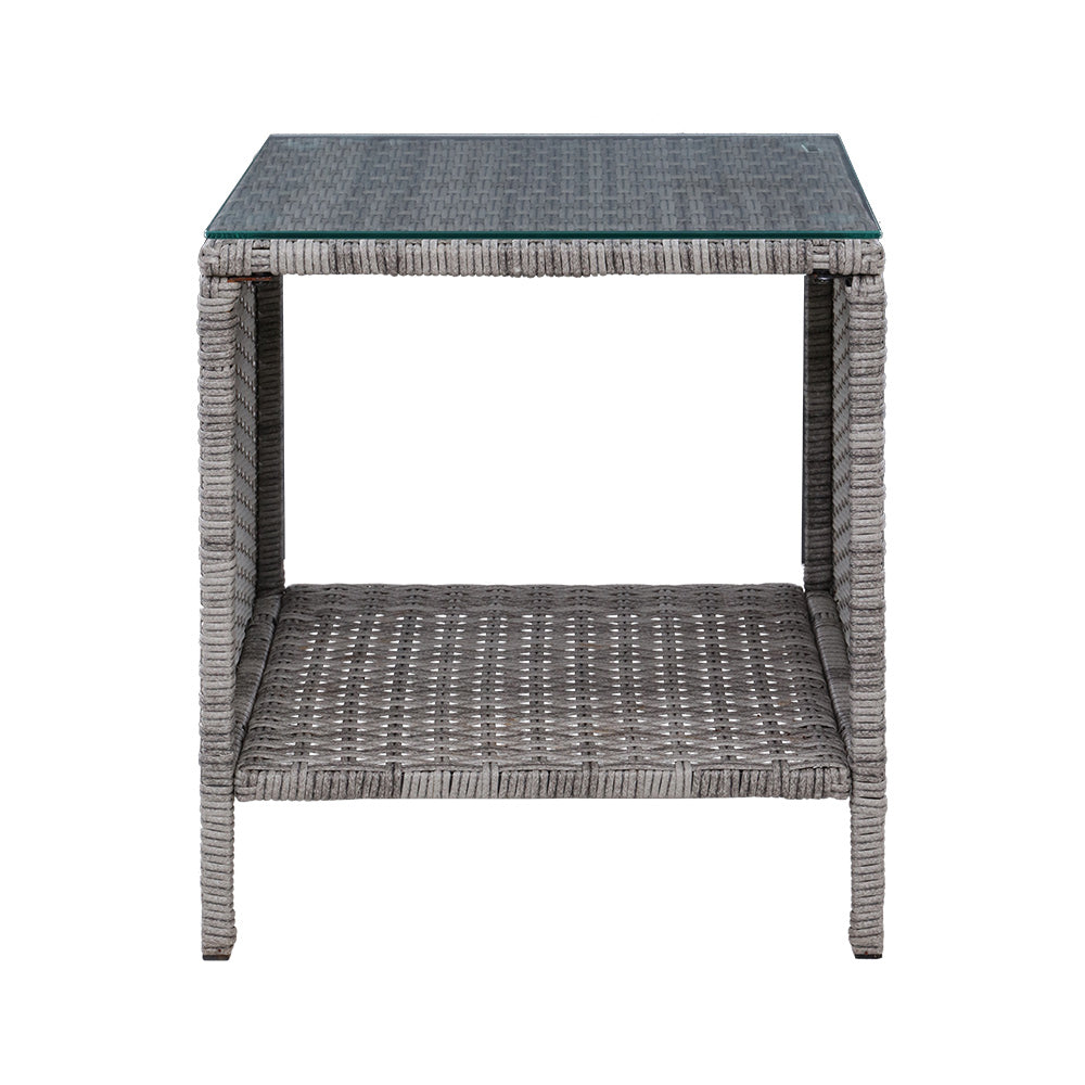 Weather-Resistant Wicker Coffee Side Table, Gardeon