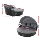Gardeon Outdoor Lounge Setting Sofa Patio Furniture Wicker Garden Rattan Set Day Bed Black