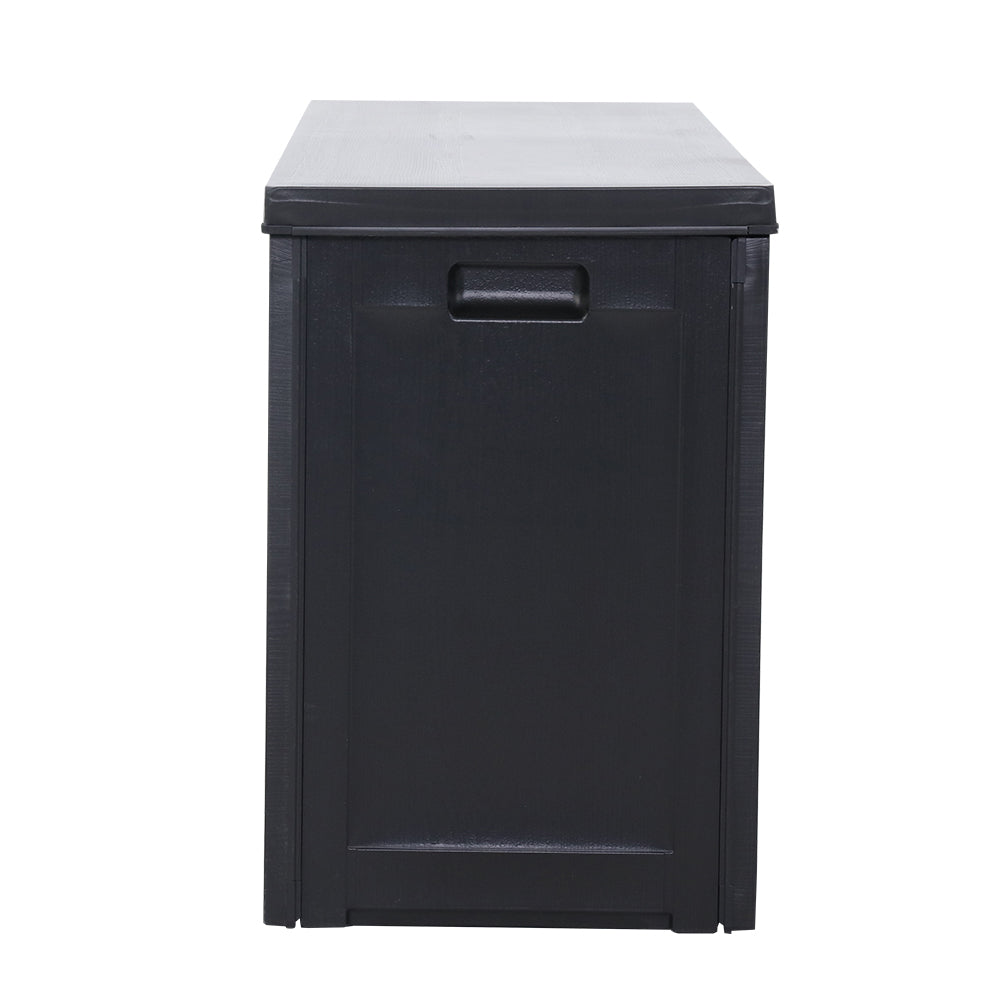 Gardeon Outdoor Storage Box 240L Container Lockable Garden Bench Tool Shed Black