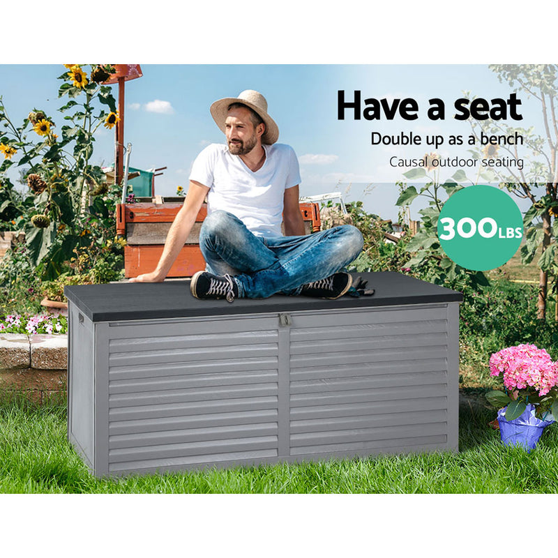 Gardeon Outdoor Storage Box 490L Bench Seat Indoor Garden Toy Tool Sheds Chest
