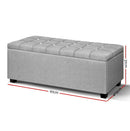 Artiss Storage Ottoman Footstool Blanket Box Foot Stool Bench Toy Seat Grey