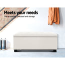 Artiss Large Fabric Storage Ottoman - Beige