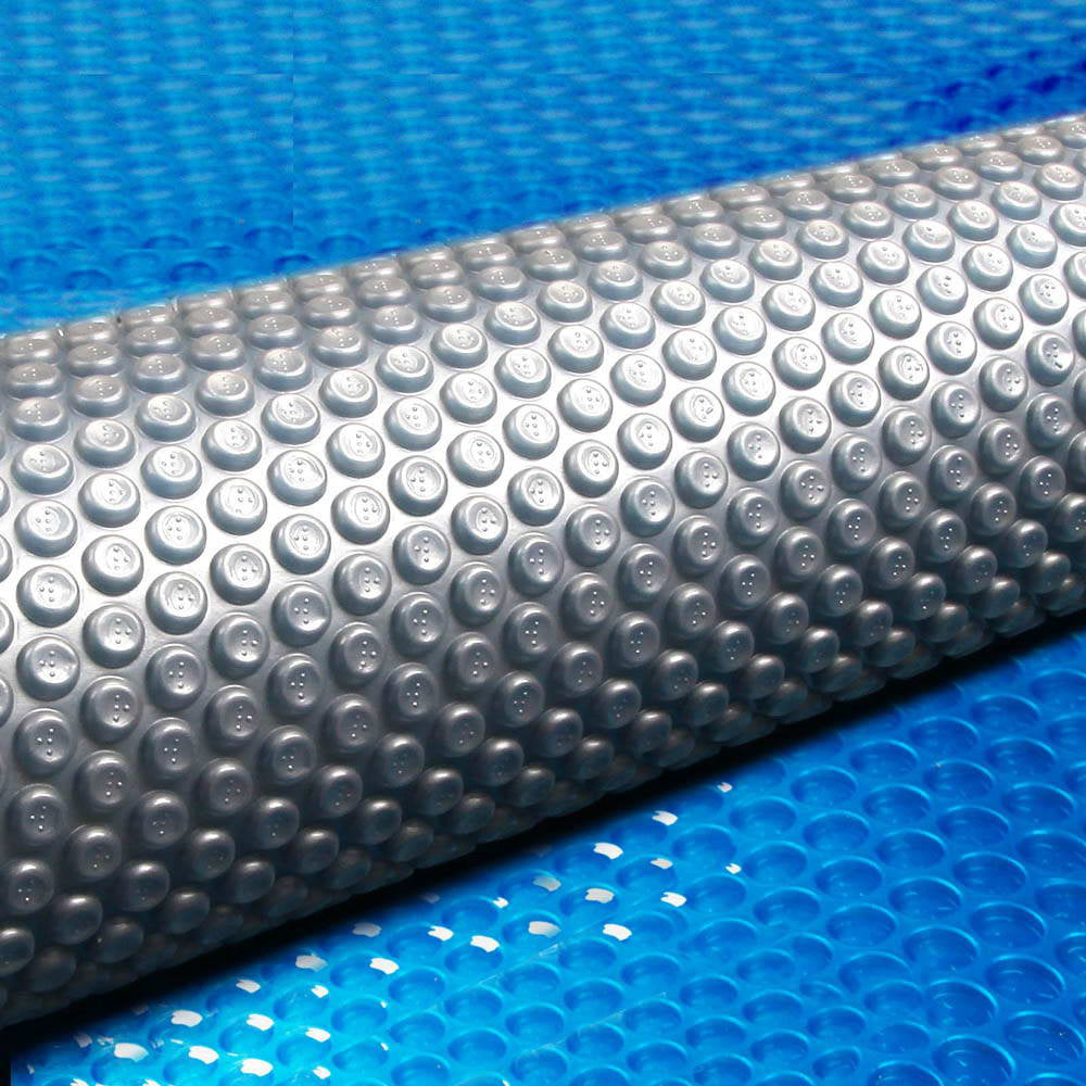 Aquabuddy Pool Cover 500 Micron 10x4m Swimming Pool Solar Blanket Blue Silver