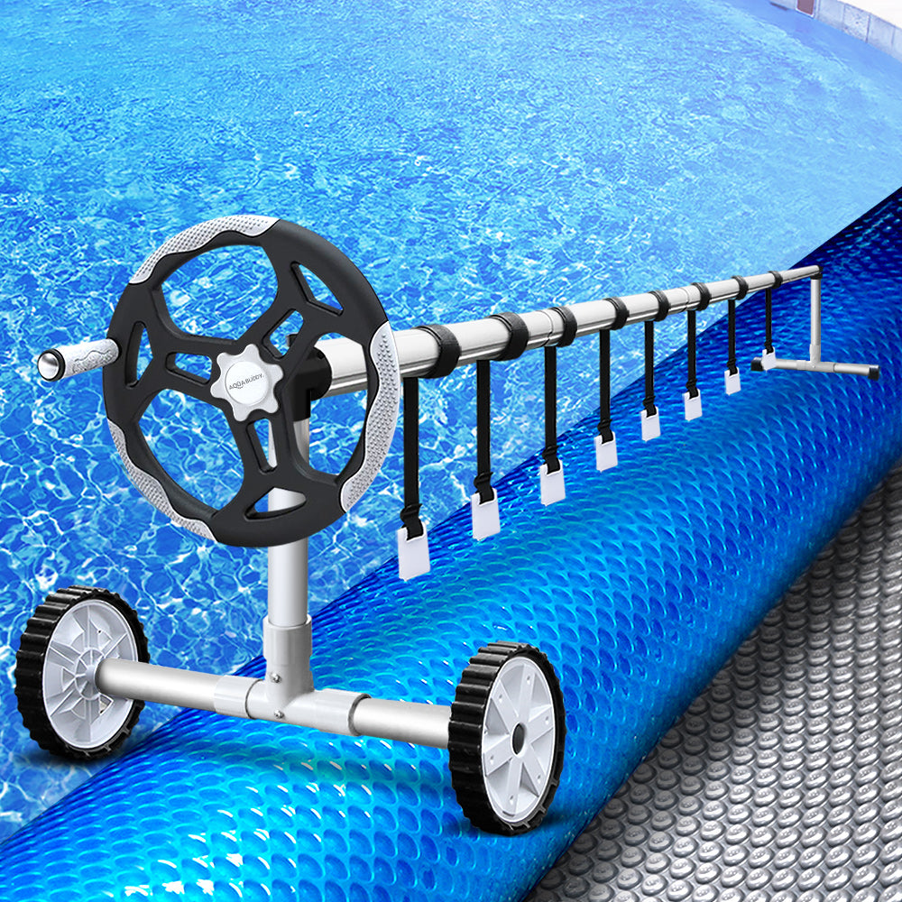 Aquabuddy Solar Swimming Pool Cover Blanket Roller Wheel Adjustable 11