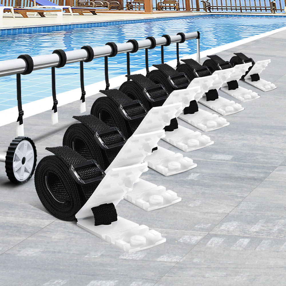Aquabuddy Pool Cover Roller Attachment Swimming Pool Reel Straps Kit 8PCS