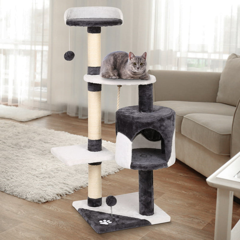 i.Pet Cat Tree 112cm Tower Scratching Post Scratcher Wood Condo House Furniture