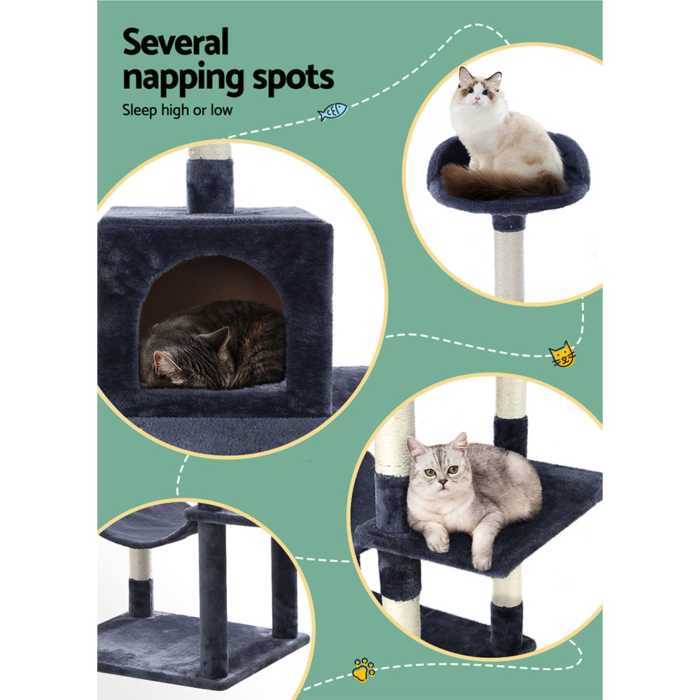 i.Pet Cat Tree 151cm Tower Scratching Post Scratcher Wood Condo House Bed Trees