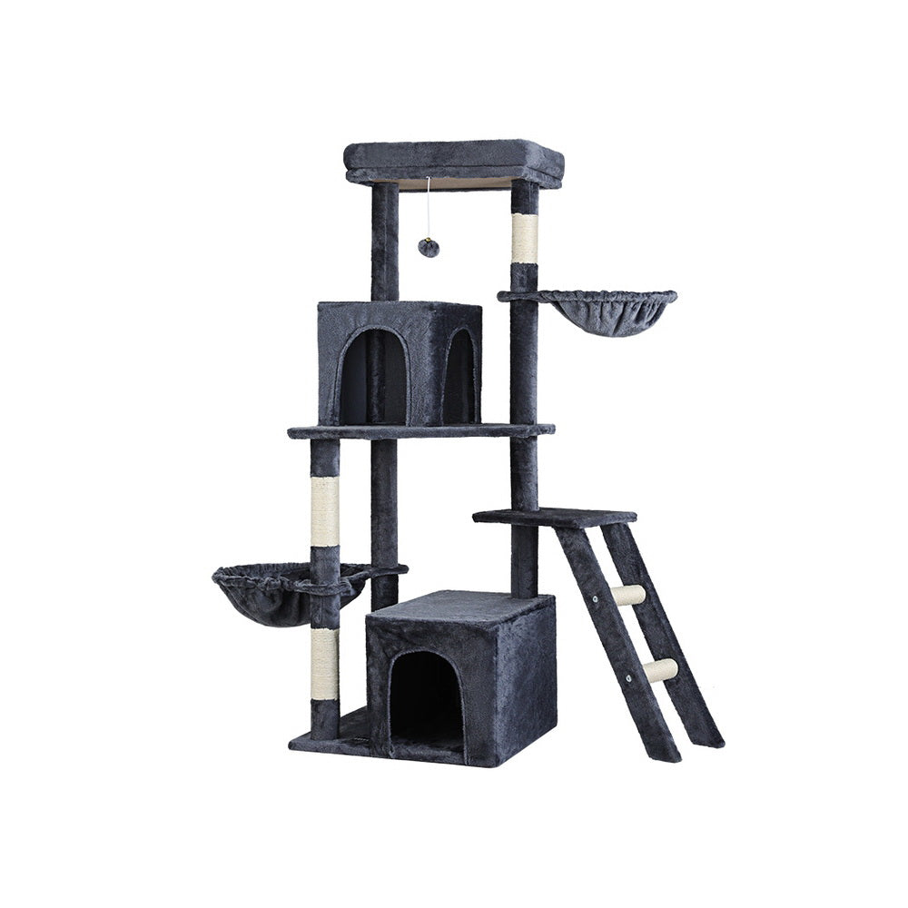 i.Pet Cat Tree Tower Scratching Post Scratcher 138cm Trees Condo House Grey