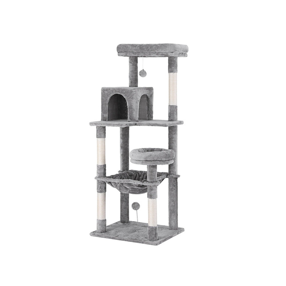 i.Pet Cat Tree Tower Scratching Post Scratcher 143cm Condo House Trees Grey