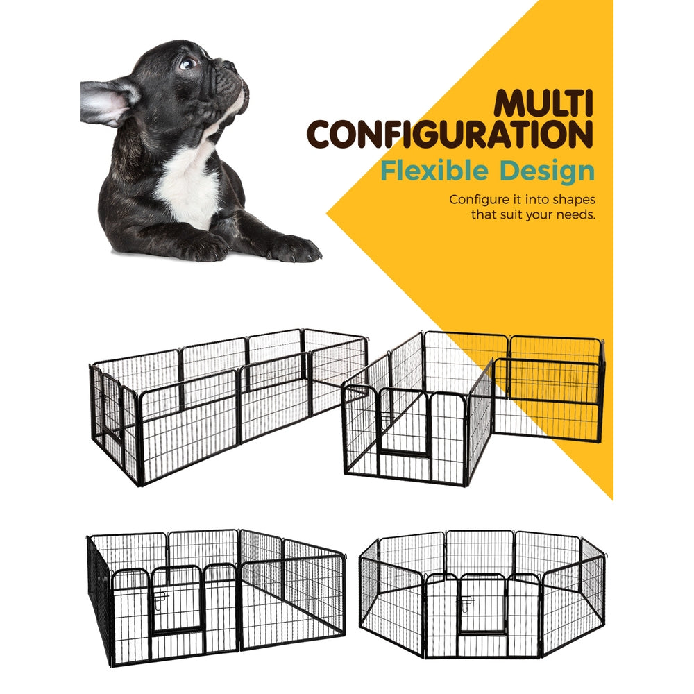 i.Pet 24" 8 Panel Dog Playpen Pet Exercise Cage Enclosure Fence Play Pen