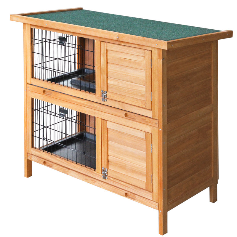 i.Pet Rabbit Hutch Wooden Pet Hutch 82cm x 91.5cm x 45cm