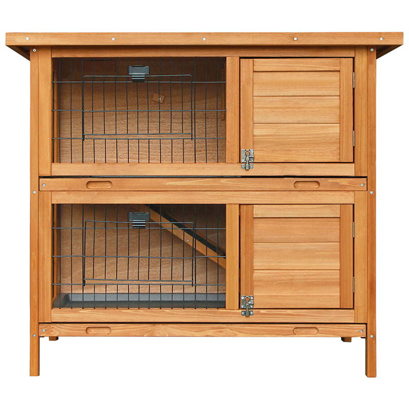 i.Pet Rabbit Hutch Wooden Pet Hutch 82cm x 91.5cm x 45cm