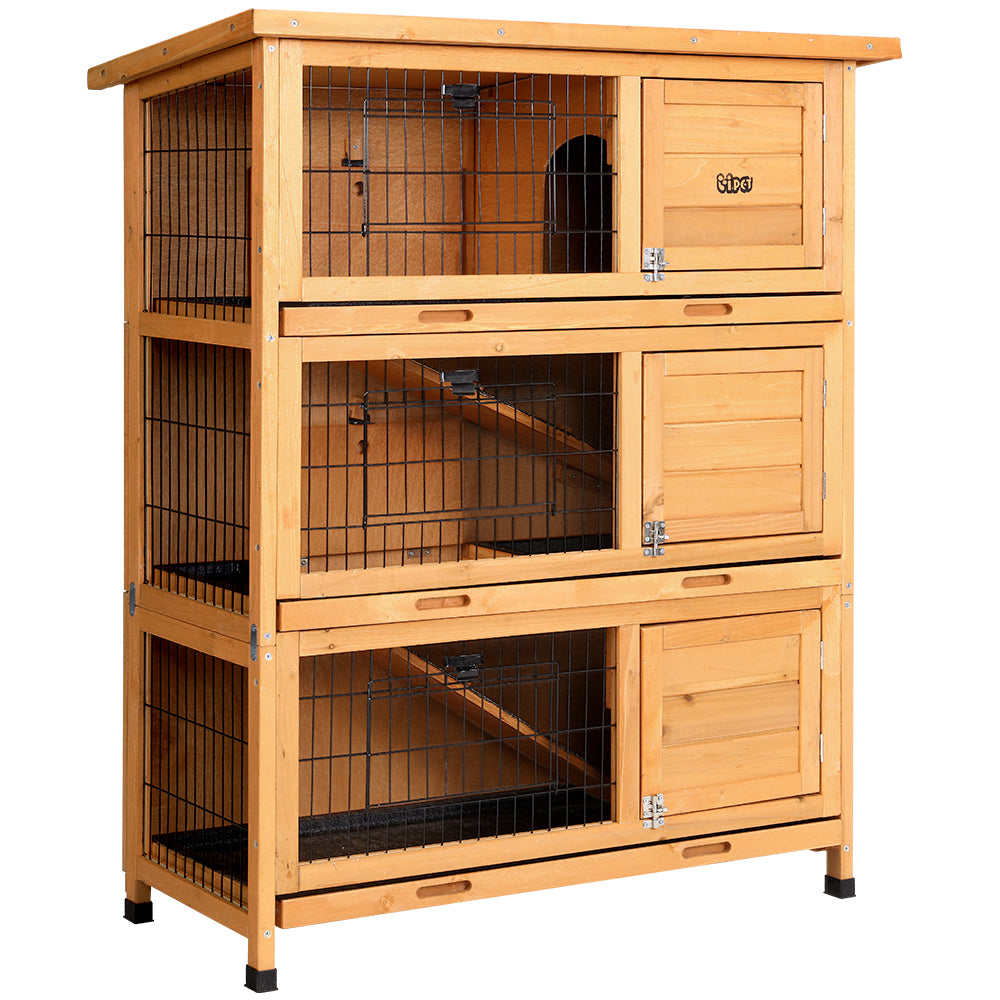 i.Pet Rabbit Hutch 91.5cm x 46cm x 116.5cm Chicken Coop Large House Cage Run Wooden Bunny Outdoor