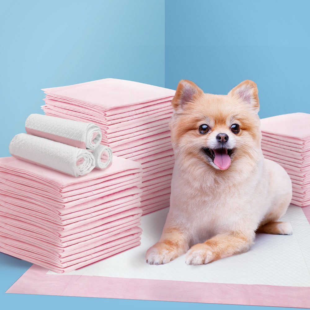 i.Pet Pet Training Pads 400pcs 60x60cm Puppy Dog Toilet Pee Indoor Super Absorbent Pink