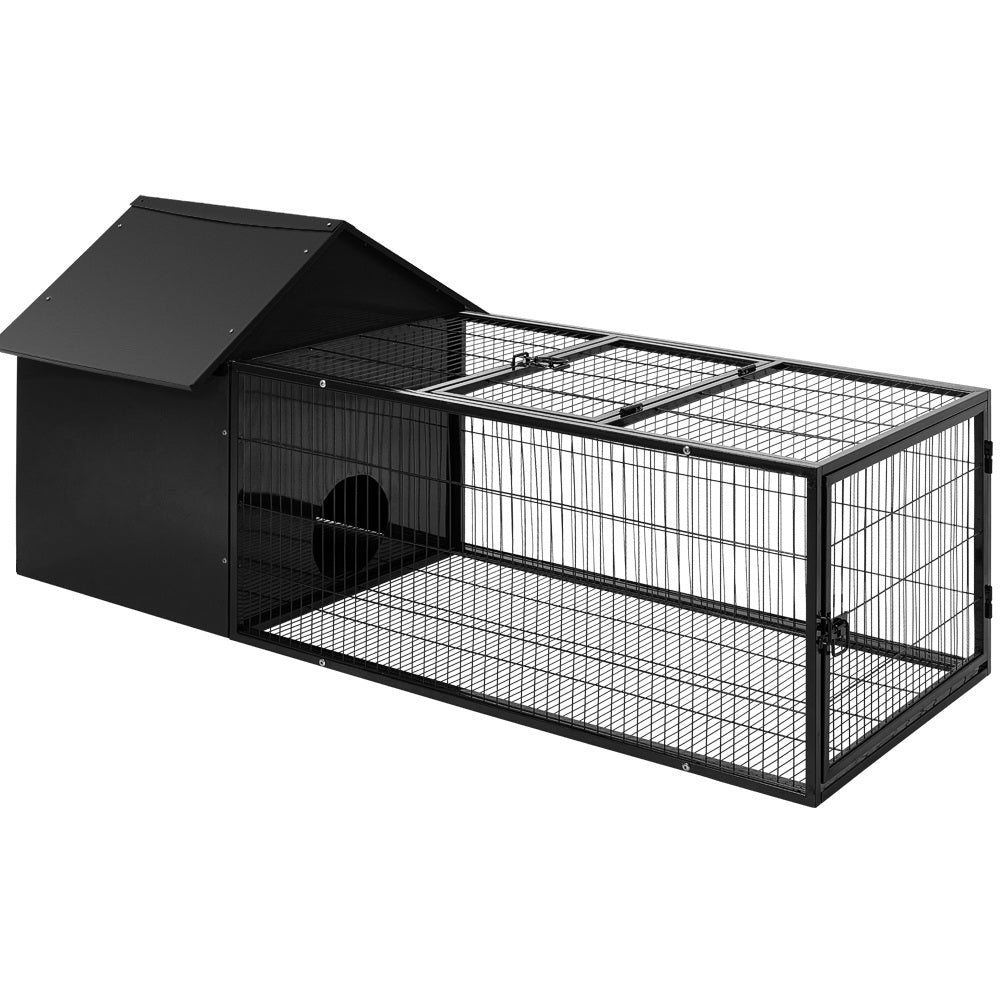 i.Pet Rabbit Cage Hutch 162x60cm Enclosure Metal