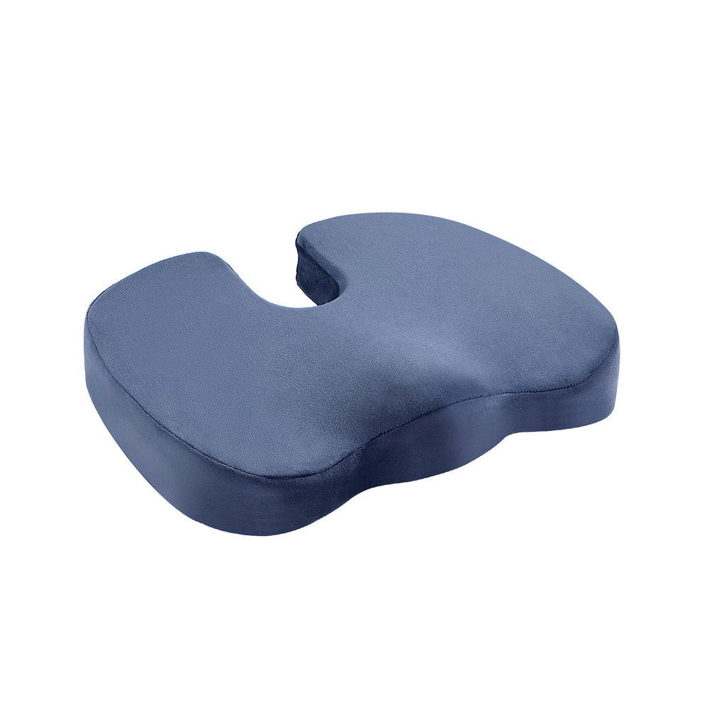 Giselle Bedding Seat Cushion Memory Foam Pillow Back Pain Relief Chair Pad Blue