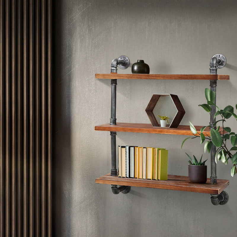 Artiss Display Shelves Wall Brackets Bookshelf Industrial DIY Pipe Shelf Rustic