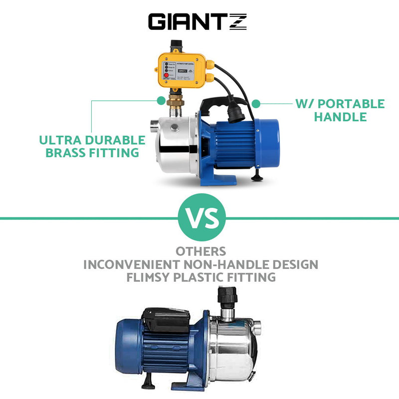 Giantz Garden Water Pump Jet High Pressure Controller Stage Irrigation 4600L/H