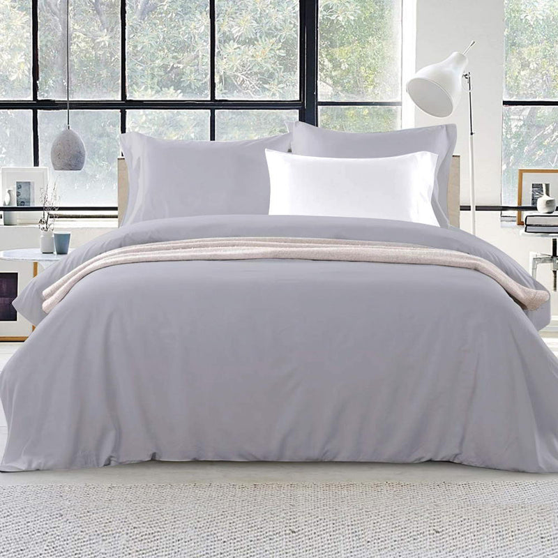 Giselle Quilt Cover Set Classic Grey - Queen