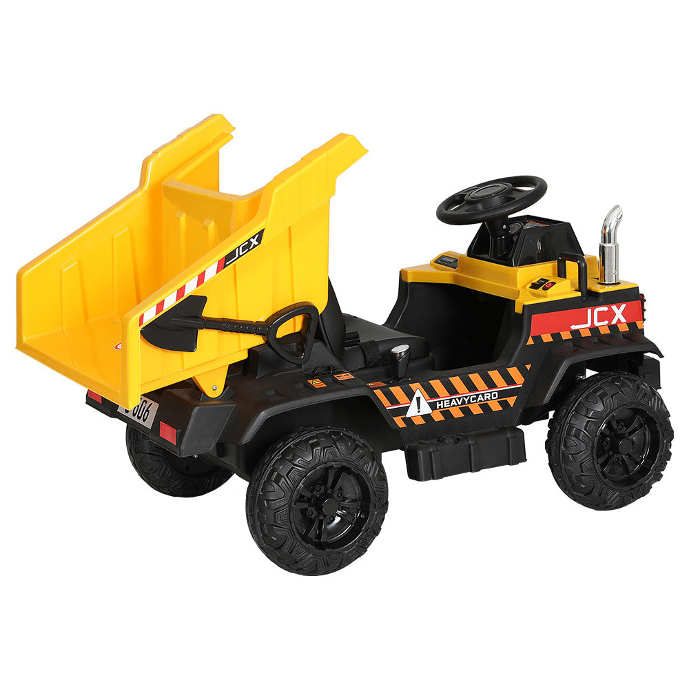 Rigo Kids Electric Ride On Car Dumptruck Loader Toy Cars 12V Yellow