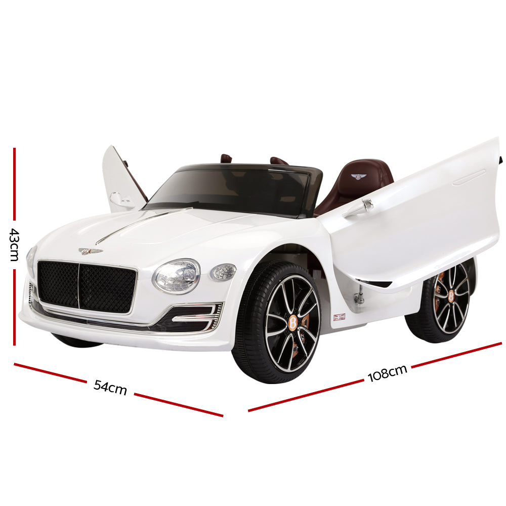 Kids Electric Ride On Car Bentley Licensed EXP12 Toy Cars Remote 12V White