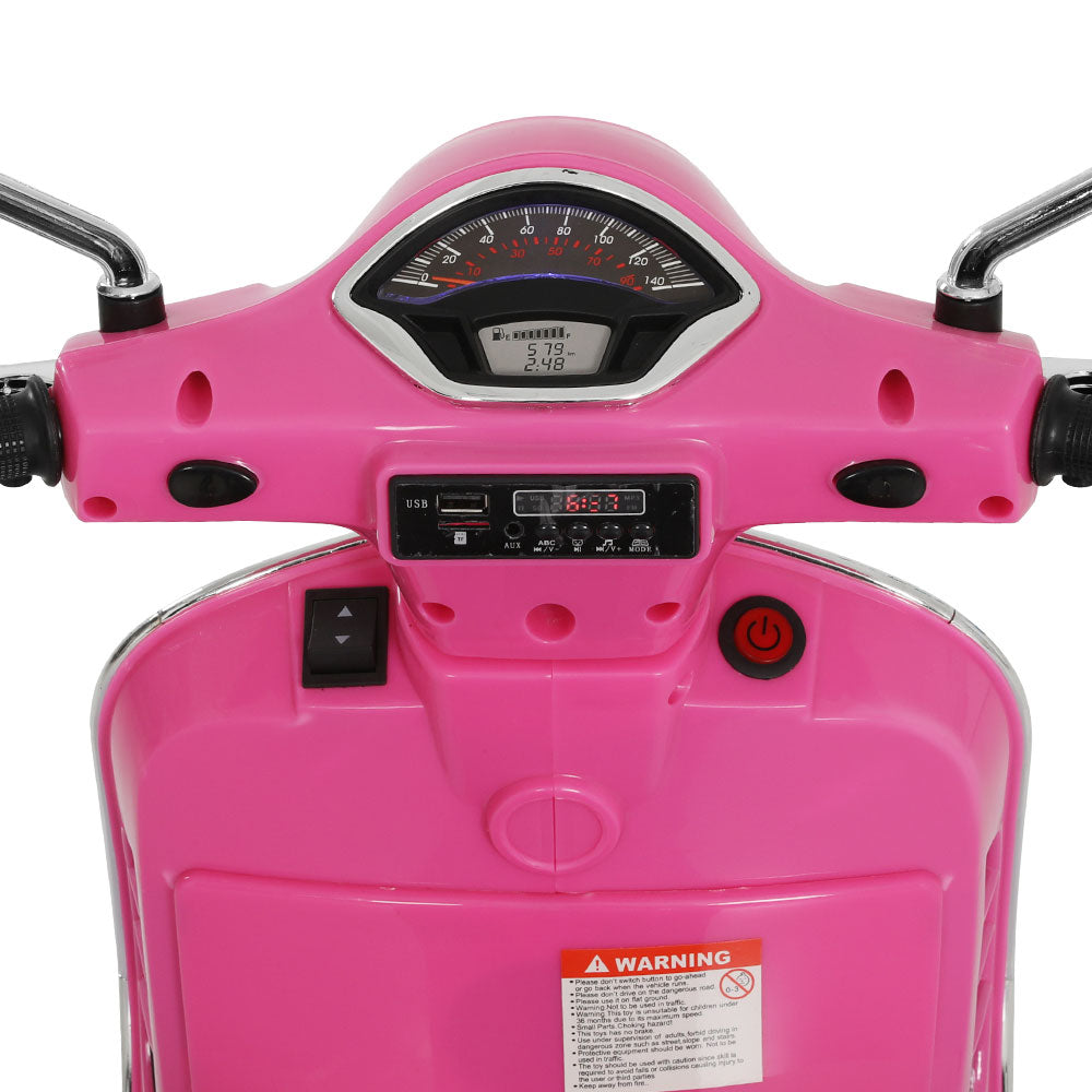 Kids Electric Ride On Car Motorcycle Motorbike Vespa Licensed GTS Pink