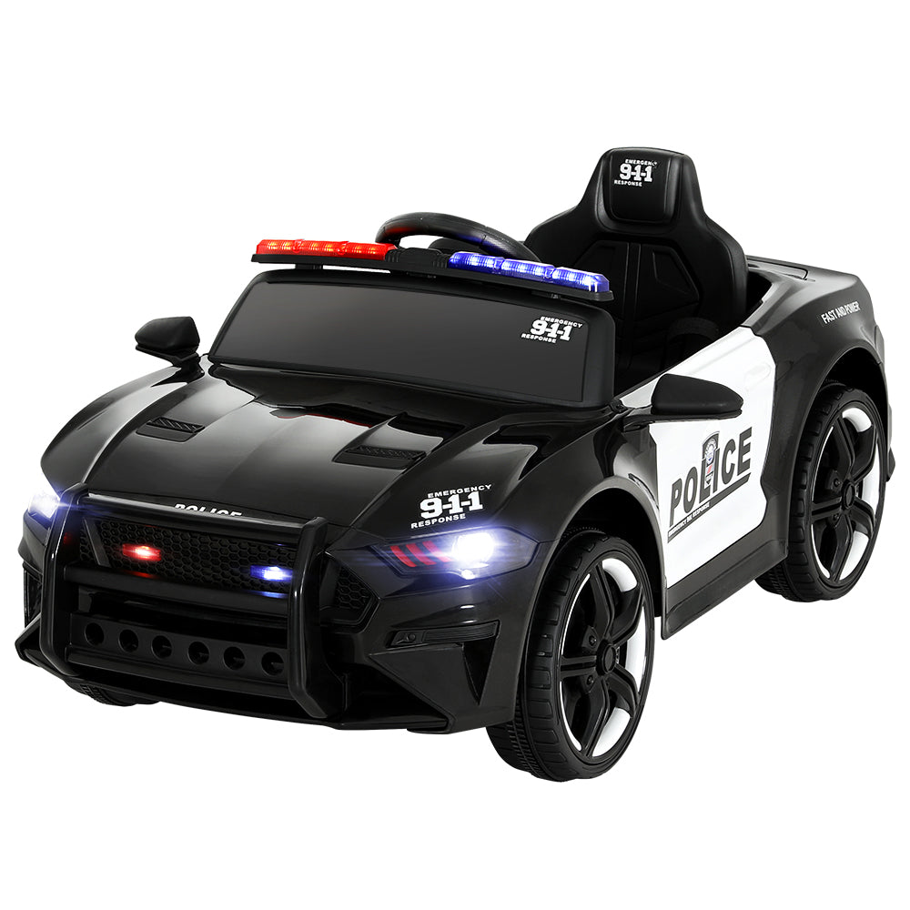 Rigo Kids Ride On Car Electric Patrol Police Cars Battery Powered Toys 12V Black