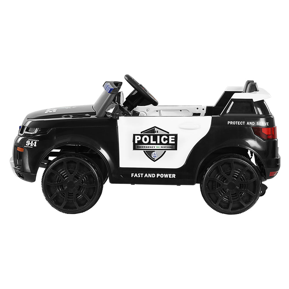 Rigo Kids Electric Ride On Patrol Police Car Range Rover-inspired Remote Black