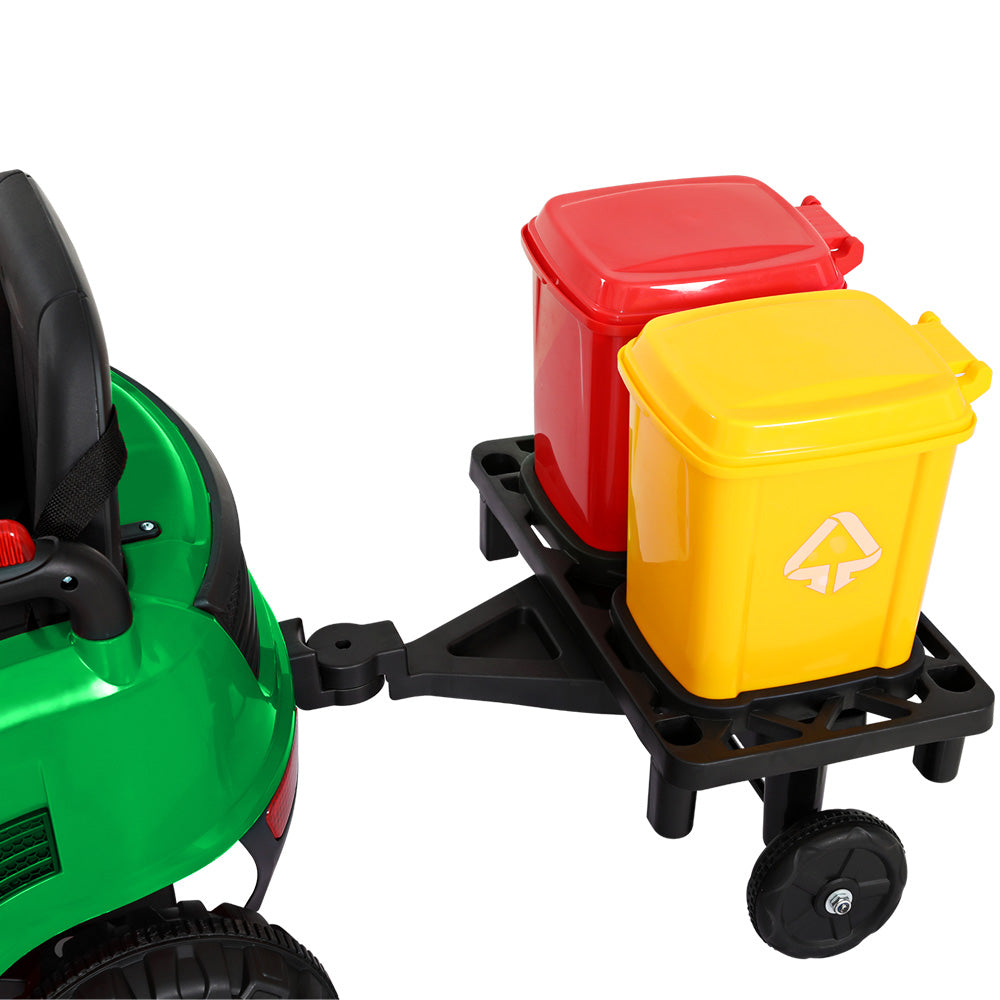 Rigo Kids Electric Ride On Car Street Sweeper Truck Toy Cars Remote 12V Green
