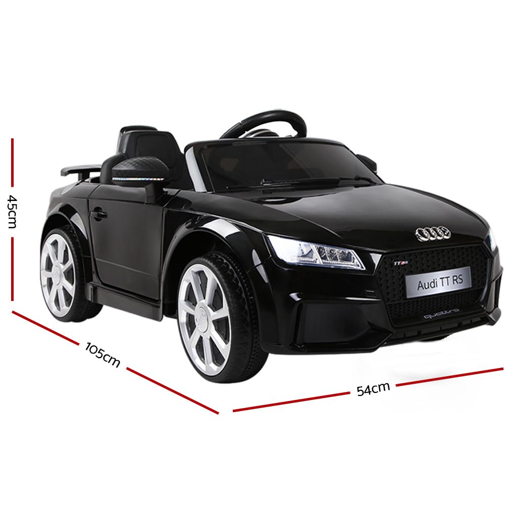 Kids Electric Ride On Car Audi Licensed TTRS Toy Cars Remote 12V Battery Black