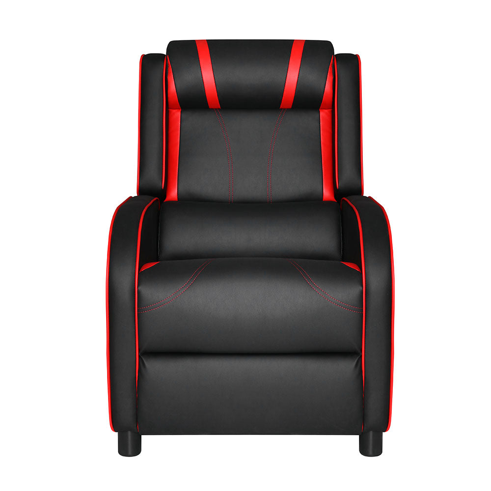 Artiss Recliner Chair Gaming Chair Leather Black Serik