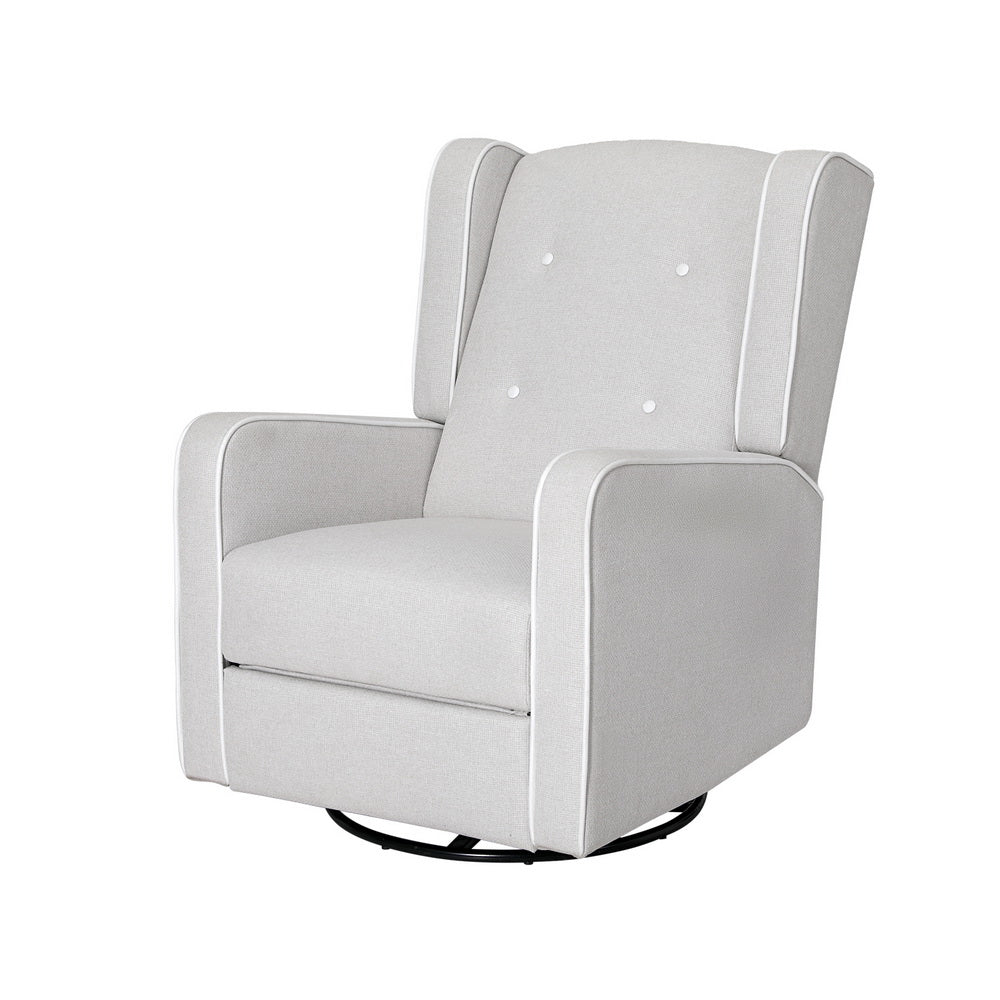 Artiss Recliner Armchair 360° Swivel Grey Fabric