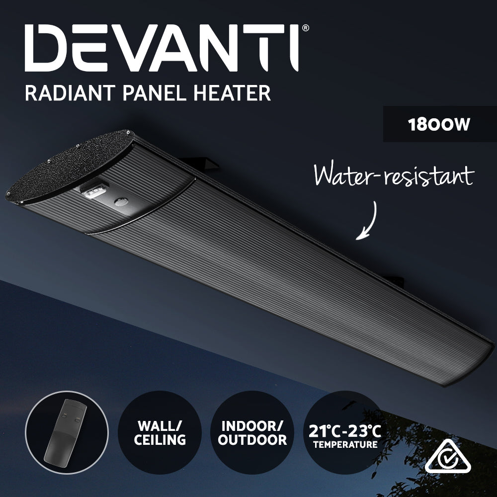 Devanti Electric Radiant Strip Heater Outdoor 1800W