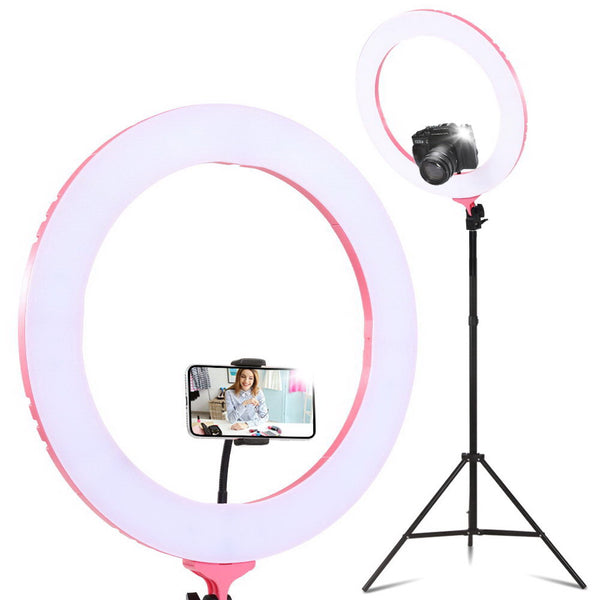 Embellir Ring Light 19" LED 5800LM Dimmable Diva With Stand Make Up Studio Video Pink