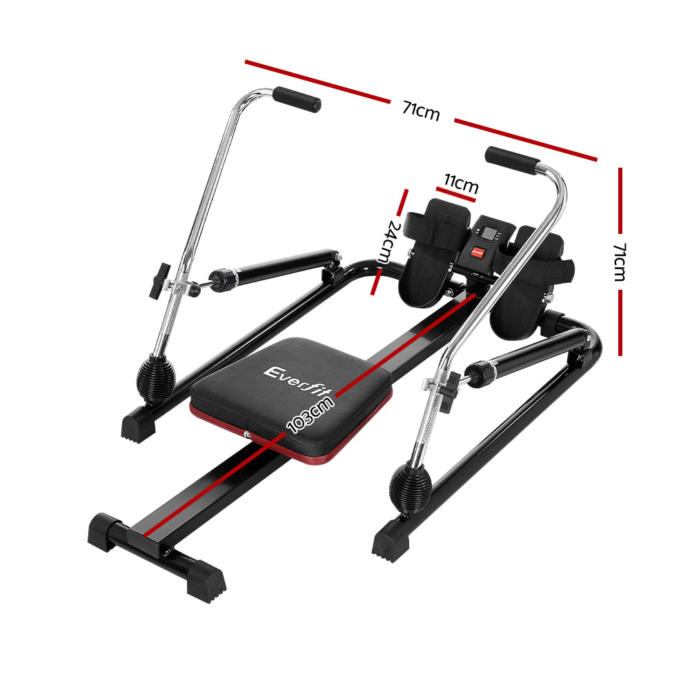 12-Level Hydraulic Rowing Machine, LCD, Foldable | Everfit