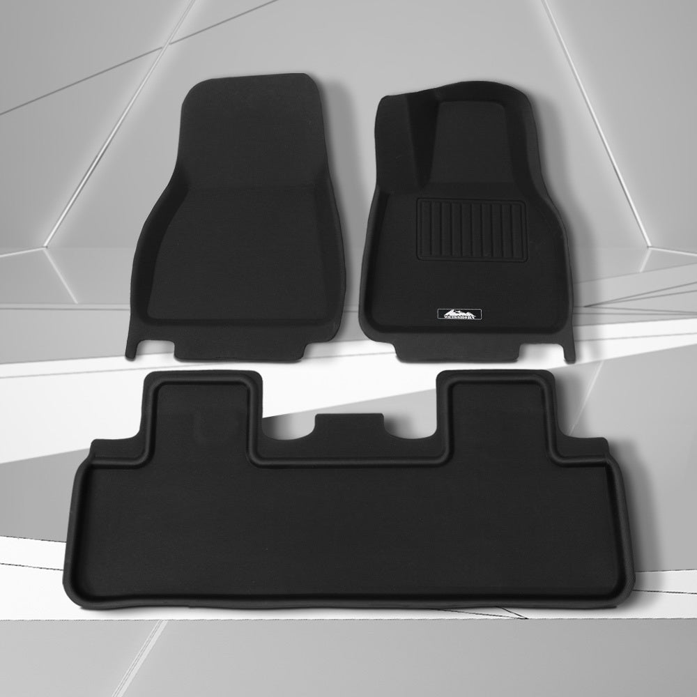 Weisshorn Tesla Model Y Rubber Mats Carpets Front Rear Set RHD 21-24