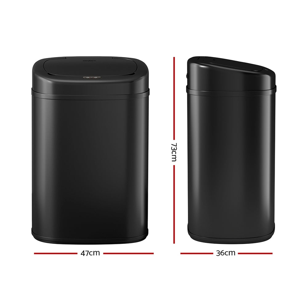 Devanti 82L Motion Sensor Bin Rubbish Automatic Black