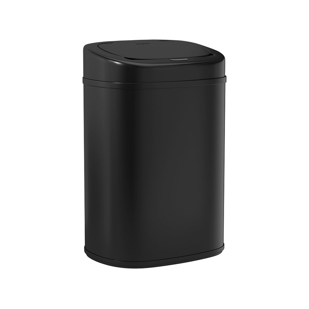 82L Sensor Trash Bin Black Steel Fingerprint Resistant Devanti