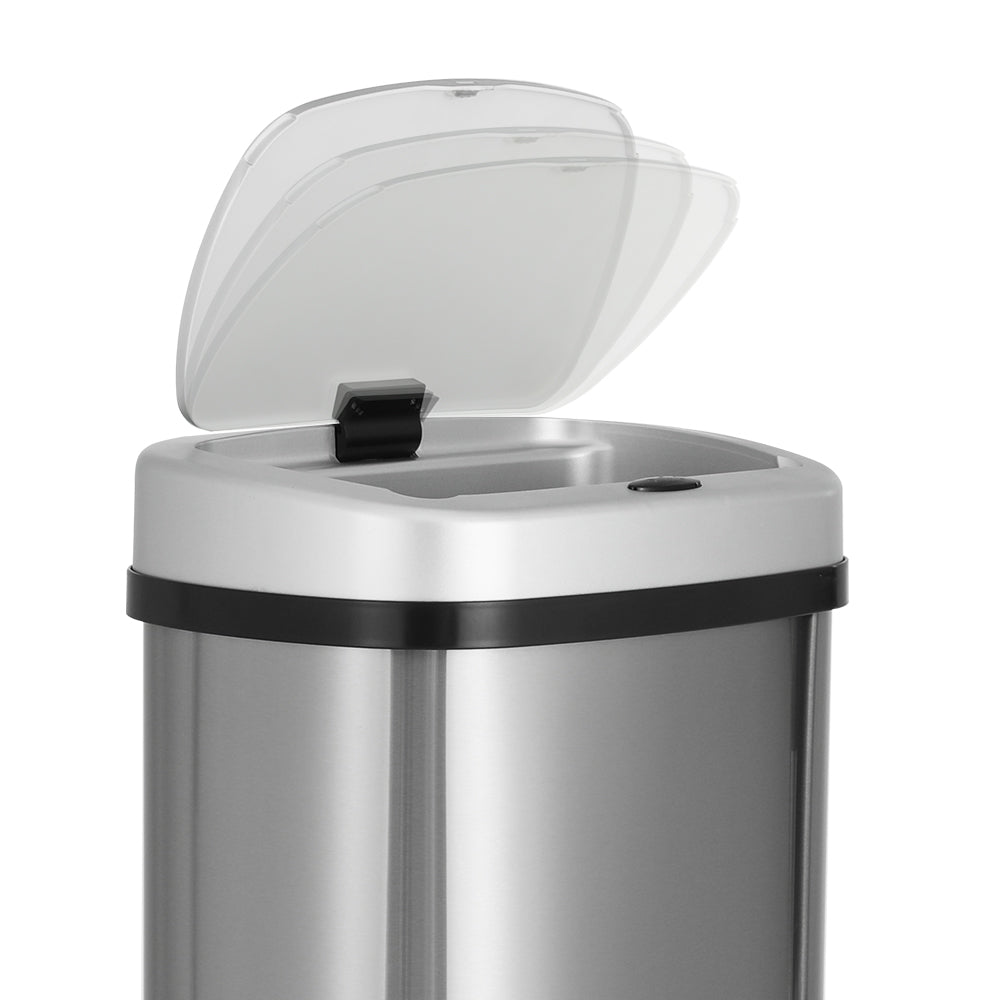 50L Stainless Steel Motion Sensor Bin, Noise-Free - Devanti