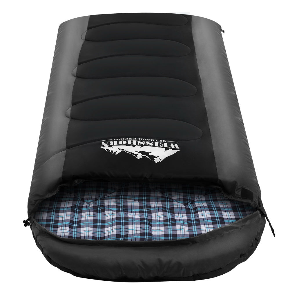 Weisshorn Sleeping Bag Single Thermal Camping Hiking Tent Black  -20°C