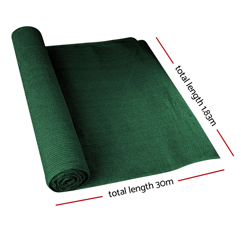 Instahut 90% Shade Cloth 1.83x30m Shadecloth Sail Heavy Duty Green