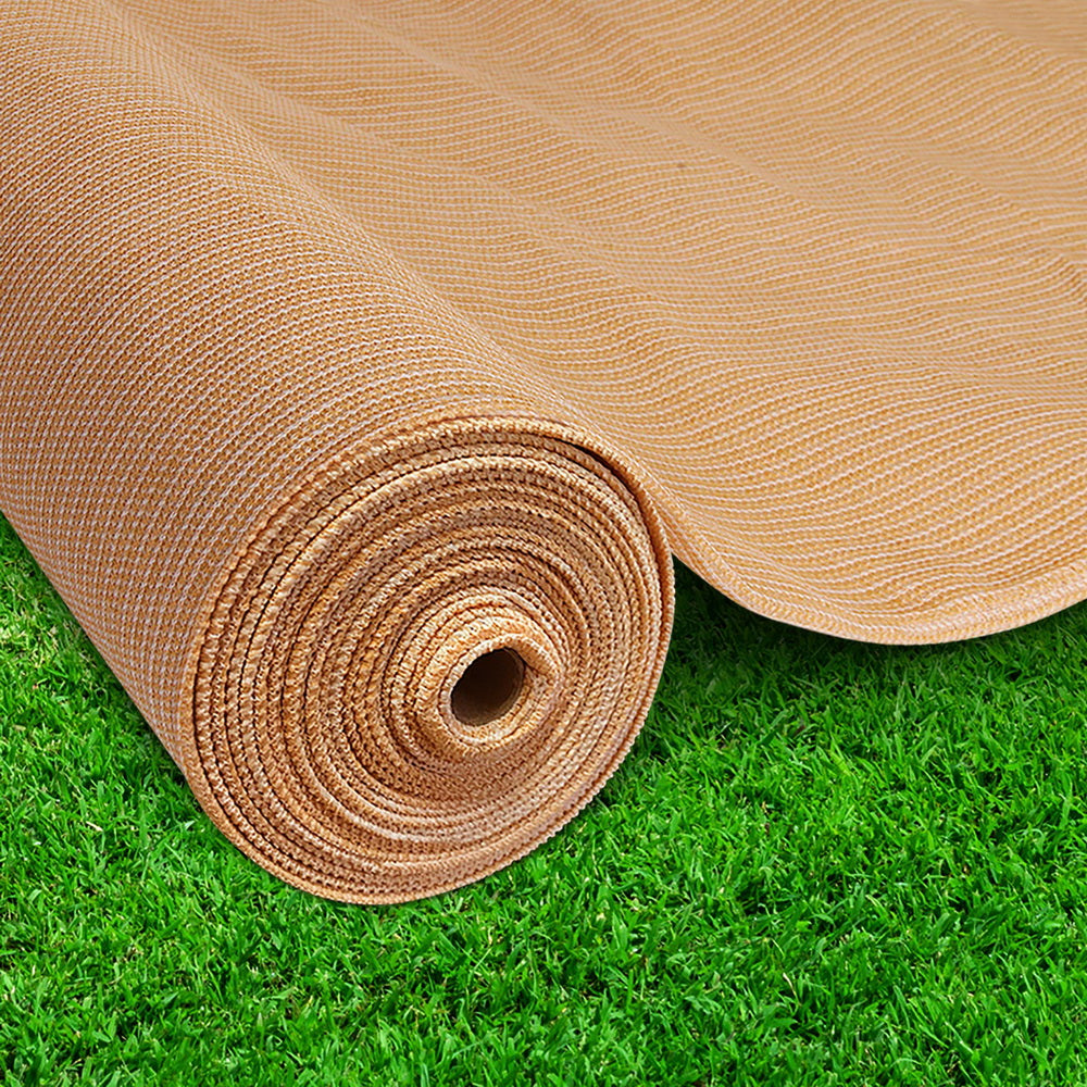 70% UV Block Shade Cloth 1.83x50m Heavy Duty Beige - Instahut