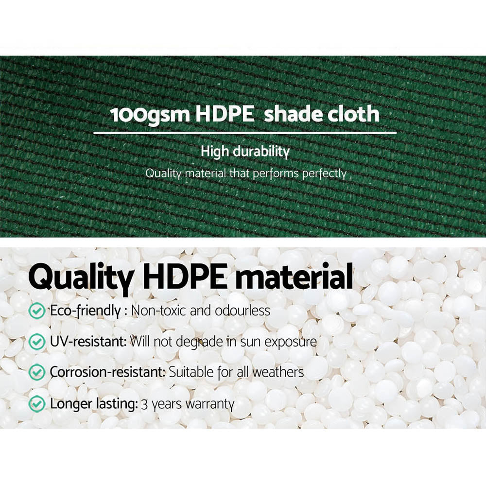 Instahut 50% Shade Cloth 3.66x30m Shadecloth Sail Heavy Duty Green
