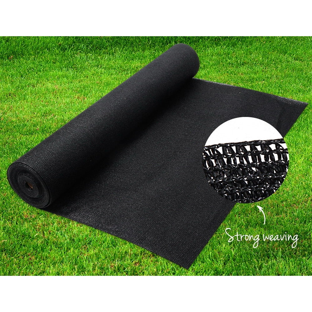 70% UV Block Shade Cloth 3.66x30m HDPE Black - Instahut