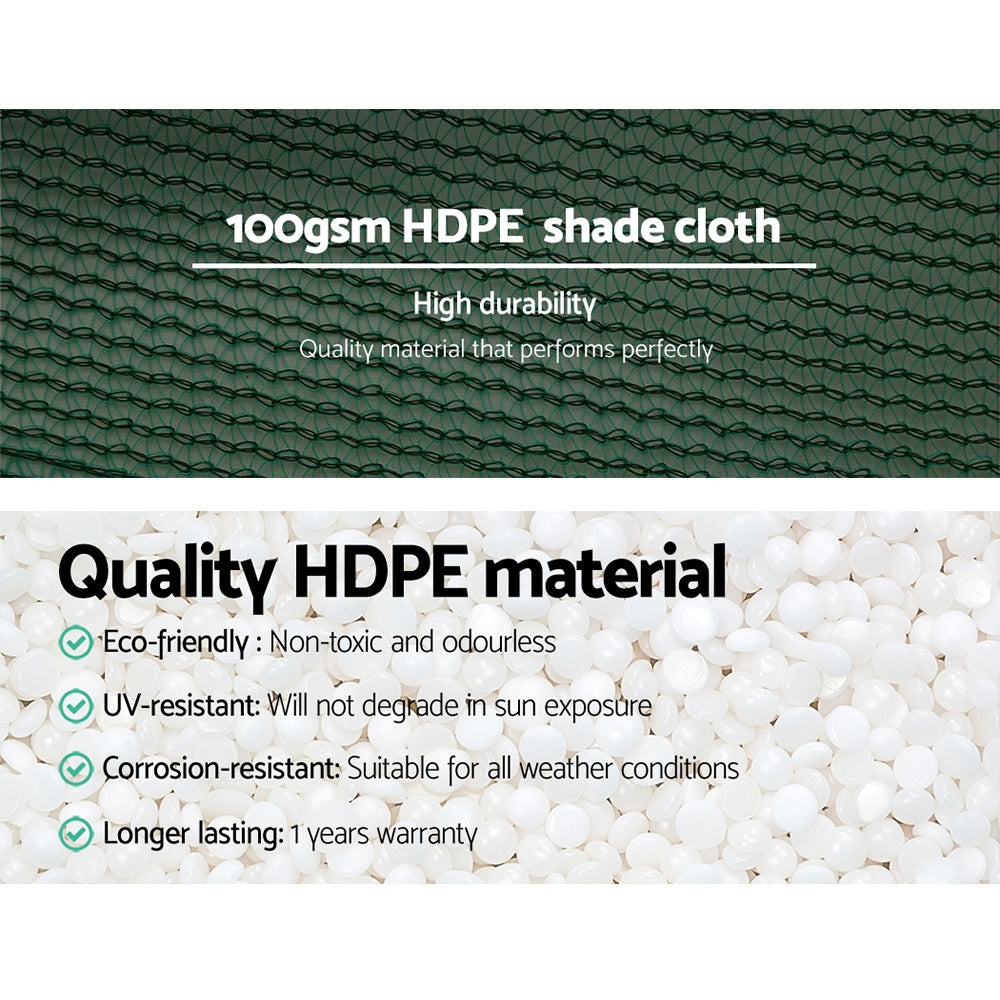 Instahut 50% Shade Cloth 3.66x10m Shadecloth Wide Heavy Duty Green