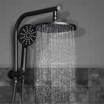 Matte Black Brass 9'' Rain Shower Head Set Handheld - Cefito